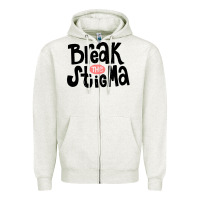 Oatmeal Heather end the stigma merch Zipper Hoodie - artisFamous