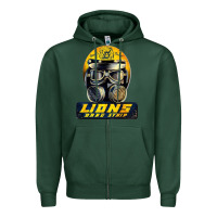 Sports Green lions drag speed Zipper Hoodie - artisFamous