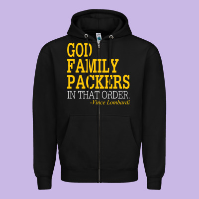 God Family Packers In That Order Zipper Hoodie Designed By Artisfamous