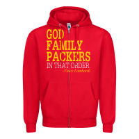 Red god family packers in that order Zipper Hoodie - artisFamous