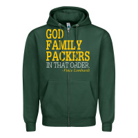 Sports Green god family packers in that order Zipper Hoodie - artisFamous