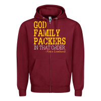 Burgundy god family packers in that order Zipper Hoodie - artisFamous