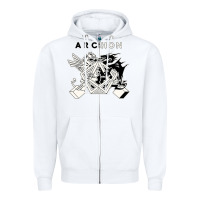 White archon game Zipper Hoodie - artisFamous