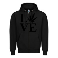 Black love weed 420 Zipper Hoodie - artisFamous