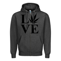 Charcoal Heather love weed 420 Zipper Hoodie - artisFamous