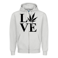 Dove Grey love weed 420 Zipper Hoodie - artisFamous