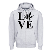 Heather Grey love weed 420 Zipper Hoodie - artisFamous