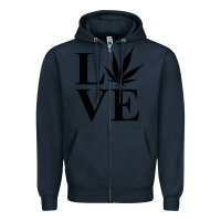 Navy love weed 420 Zipper Hoodie - artisFamous