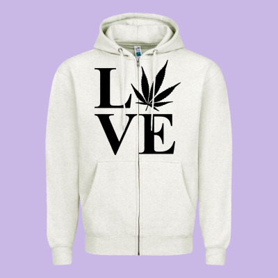 Love Weed 420 Zipper Hoodie Designed By Artisfamous