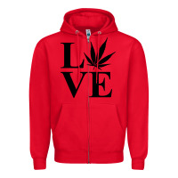 Red love weed 420 Zipper Hoodie - artisFamous
