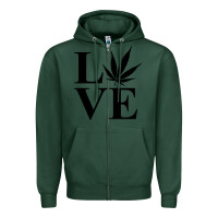 Sports Green love weed 420 Zipper Hoodie - artisFamous