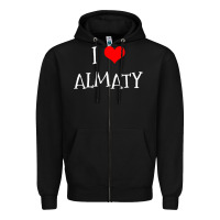 Black i love almaty city Zipper Hoodie - artisFamous