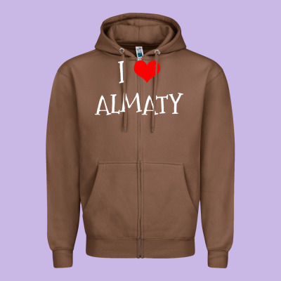 I Love Almaty City Zipper Hoodie Designed By Artisfamous