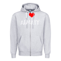 Heather Grey i love almaty city Zipper Hoodie - artisFamous