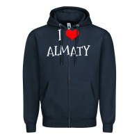Navy i love almaty city Zipper Hoodie - artisFamous