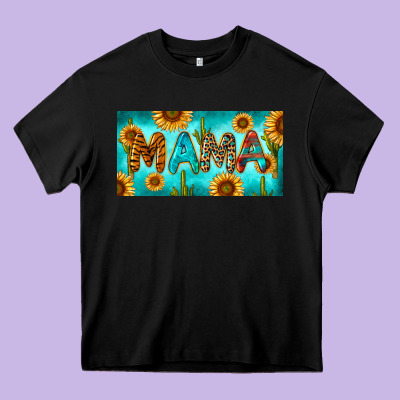 Western Mama With Sunflowers And Cactus Heavy Core Tee Designed By Ranaportraitstore