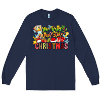 Navy The Boy Who Stole Christmas Long Sleeve Tee - CowhideDigitalArt