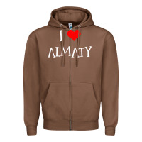 Chestnut i love almaty city Zipper Hoodie - artisFamous