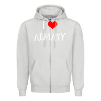 Dove Grey i love almaty city Zipper Hoodie - artisFamous