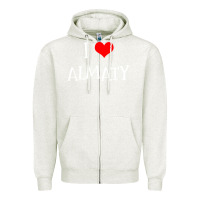 Oatmeal Heather i love almaty city Zipper Hoodie - artisFamous