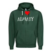 Sports Green i love almaty city Zipper Hoodie - artisFamous