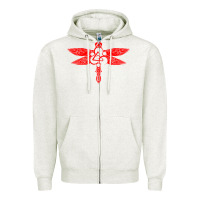 Oatmeal Heather coheed and cambria dragonfly Zipper Hoodie - artisFamous