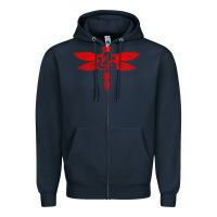 Navy coheed and cambria dragonfly Zipper Hoodie - artisFamous