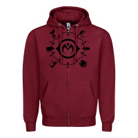 Burgundy jojo   morioh stands Zipper Hoodie - artisFamous