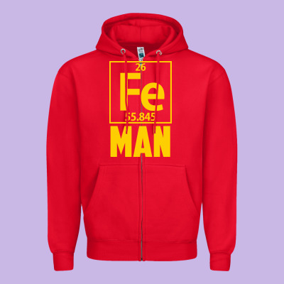 Fe Man Funny Superhero For Halloween Zipper Hoodie Designed By Artisfamous