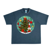 Midnight Navy christmas tree and gnome Urban Heavy Tee - BundleAndBundleShop