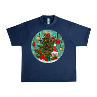 Navy christmas tree and gnome Urban Heavy Tee - BundleAndBundleShop