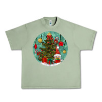Oil Green christmas tree and gnome Urban Heavy Tee - BundleAndBundleShop