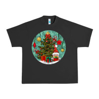 Pigment Black christmas tree and gnome Urban Heavy Tee - BundleAndBundleShop