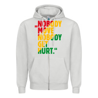 Dove Grey nobody move nobody get hurt Zipper Hoodie - artisFamous