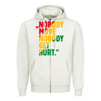 Oatmeal Heather nobody move nobody get hurt Zipper Hoodie - artisFamous
