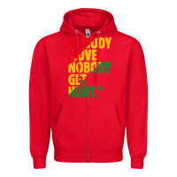 Red nobody move nobody get hurt Zipper Hoodie - artisFamous