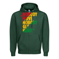 Sports Green nobody move nobody get hurt Zipper Hoodie - artisFamous
