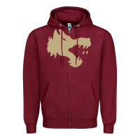 Burgundy The gray wolf of battletech Zipper Hoodie - artisFamous
