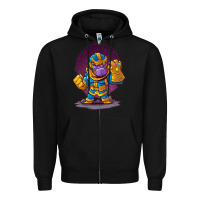 Black cartoons super hero Strong Hands Zipper Hoodie - artisFamous