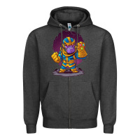 Charcoal Heather cartoons super hero Strong Hands Zipper Hoodie - artisFamous
