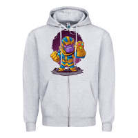 Heather Grey cartoons super hero Strong Hands Zipper Hoodie - artisFamous