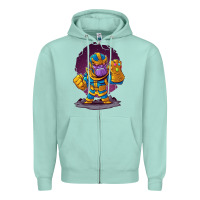 Seafoam cartoons super hero Strong Hands Zipper Hoodie - artisFamous