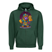 Sports Green cartoons super hero Strong Hands Zipper Hoodie - artisFamous