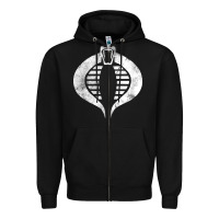 Black vintage cobra symbol Zipper Hoodie - artisFamous