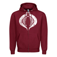 Burgundy vintage cobra symbol Zipper Hoodie - artisFamous