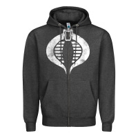Charcoal Heather vintage cobra symbol Zipper Hoodie - artisFamous