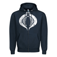 Navy vintage cobra symbol Zipper Hoodie - artisFamous