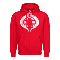 Red vintage cobra symbol Zipper Hoodie - artisFamous