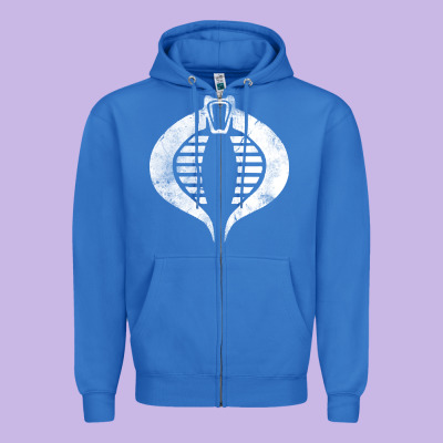 Vintage Cobra Symbol Zipper Hoodie Designed By Artisfamous