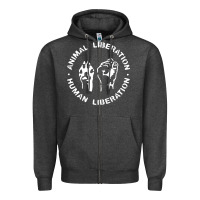 Charcoal Heather animal liberation Zipper Hoodie - artisFamous